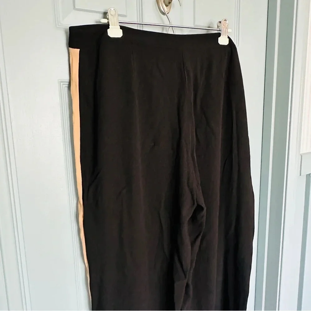 Eileen Fisher Women’s 100% Silk Georgette Black Wide Leg Pants - Picture 15 of 16